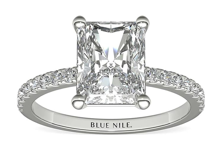 Blue Nile 3 carat radiant pave engagement ring ideas