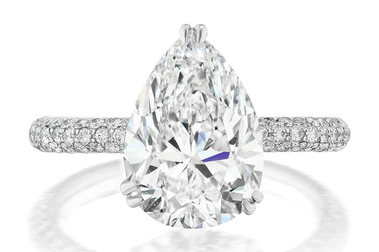 Greenwich St Jewelers 4.02 pear diamond engagement ring ideas