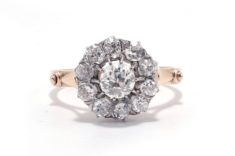 Jolie Edwardian diamond cluster ring. (Photo by Ashley Zhang).