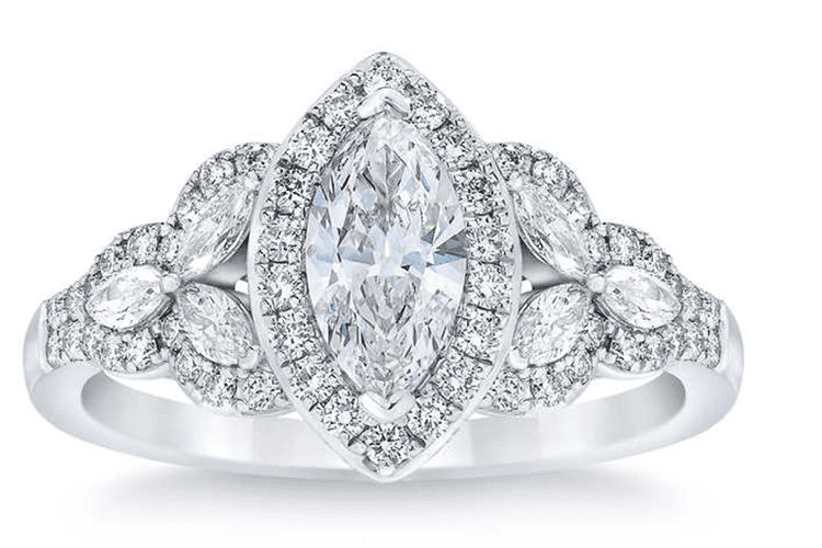 Marquise cut and round brilliant 1.35 engagement ring. Costco. engagement ring ideas