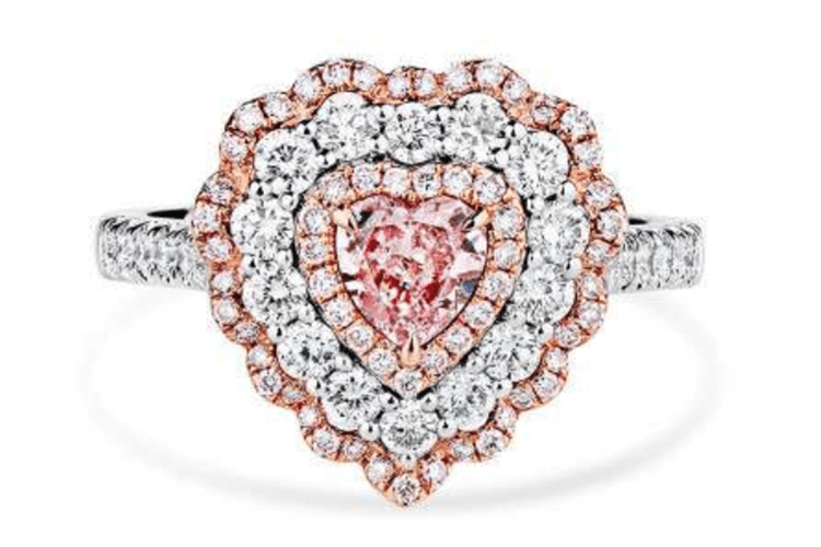 Gwen Heart-Shaped Halo Moissanite Diamond Engagement Ring