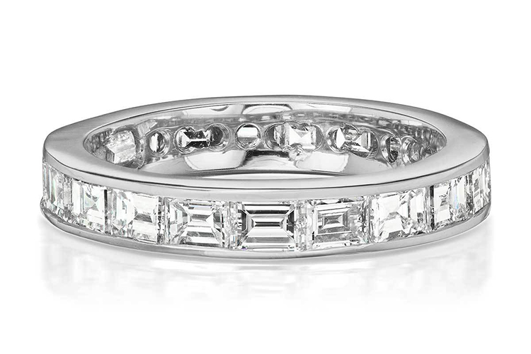 Greenwich St. Jewelers 14K white gold channel-set baguette eternity band