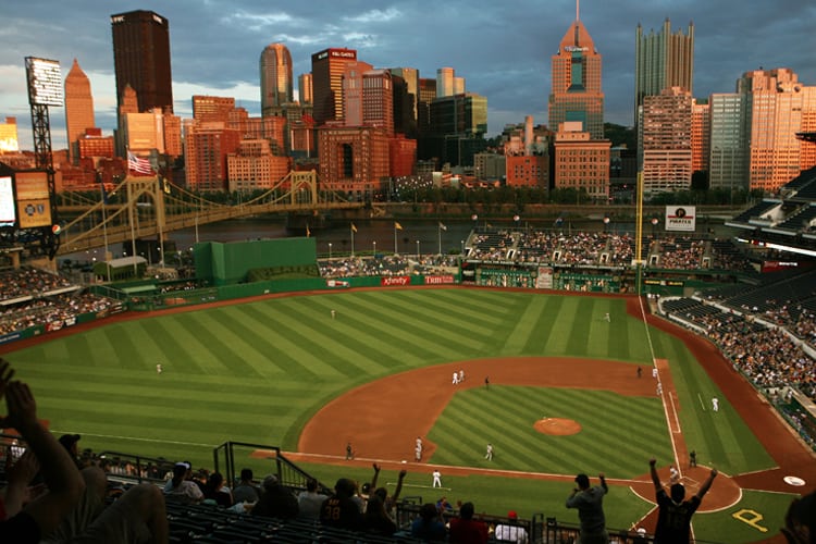 Pittsburgh Bachelor Party - The scene from the bleachers at a Pirates baseball game