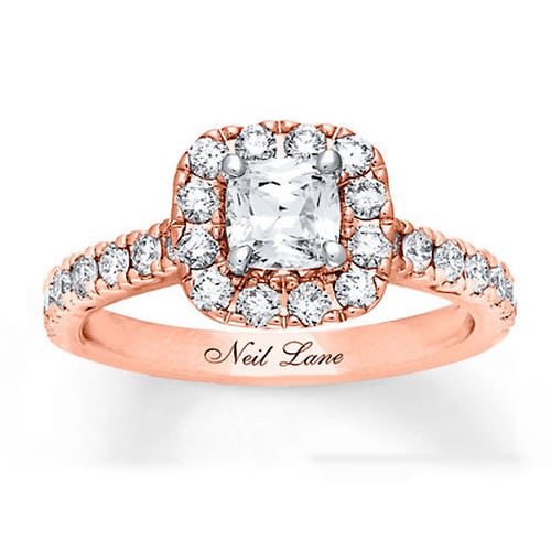 Neil Lane Engagement Ring 1-3/8 ct tw Diamonds 14K Rose Gold | The Plunge