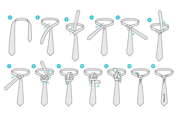 Diagram of how to tie a Trinity knot