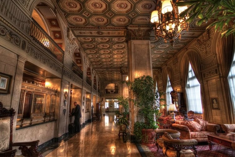 Bachelor Part Louisville - the lobby of the Brown Hotel