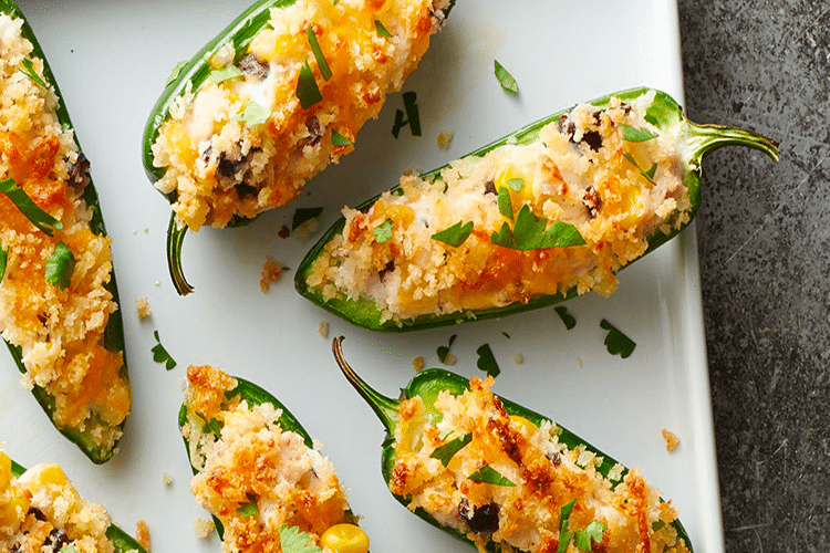 Jalapeno poppers stuffed with cheese