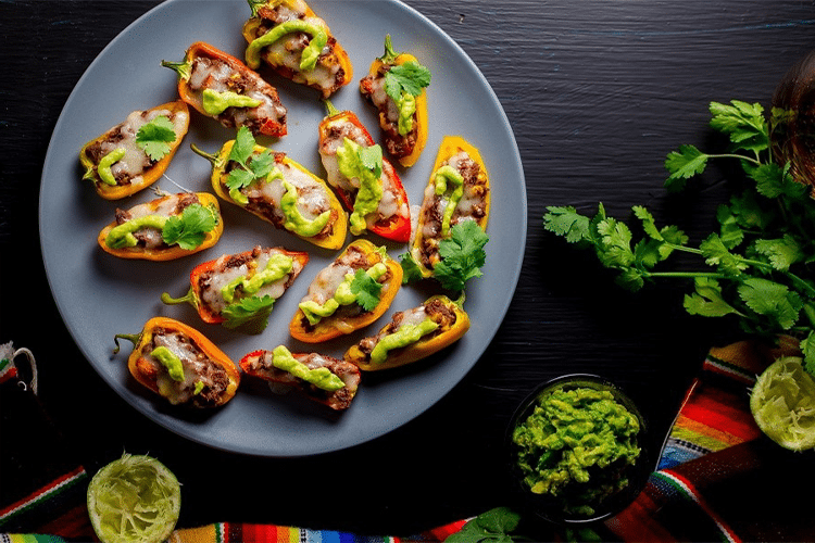 Mexican Appetizers - Taco Pepper Poppers