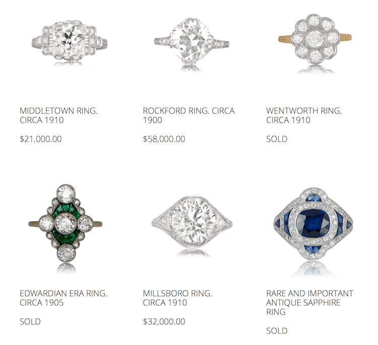 estatediamondjewelry.com edwardian selection